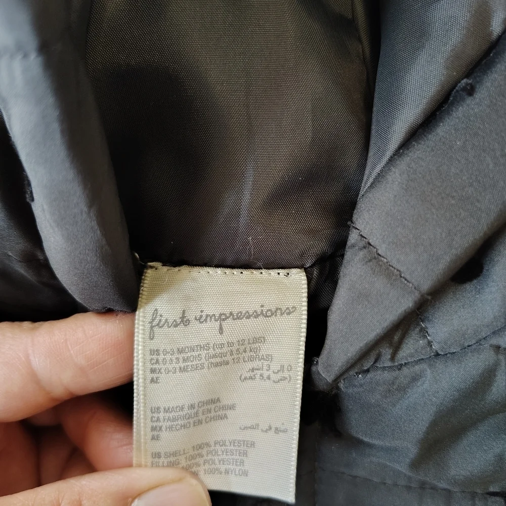 First Impressions Baby Dino Black Snowsuit